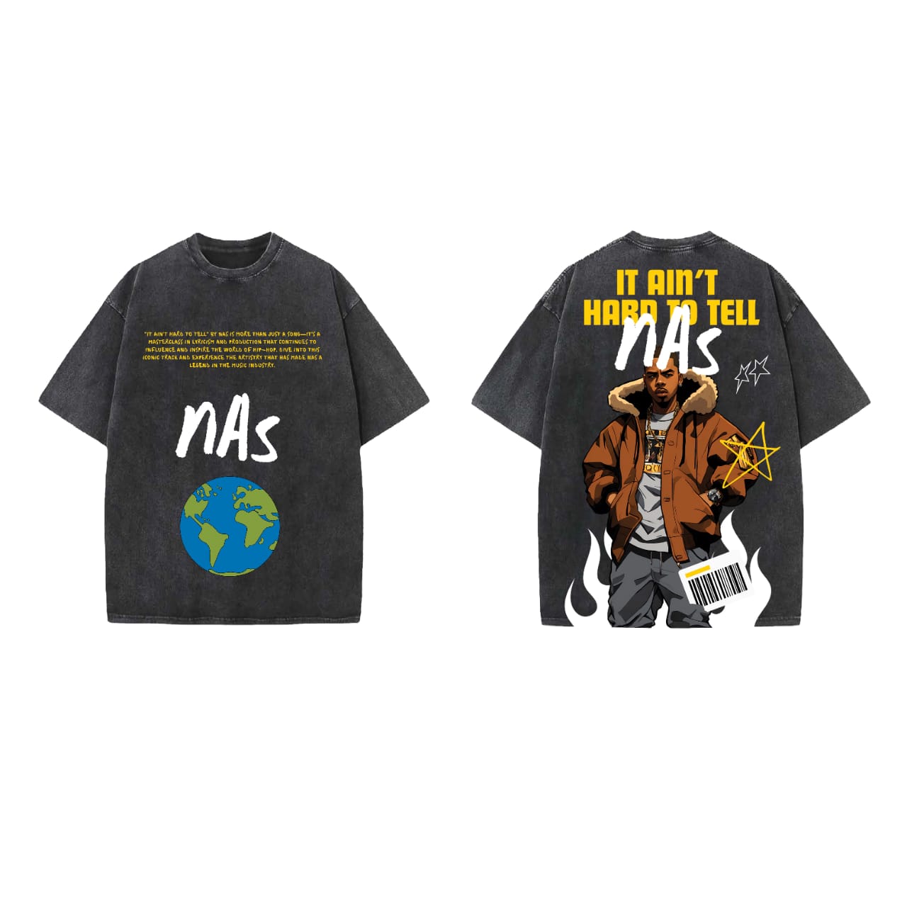 nAs It Ain't Hard To Tell Designed Oversized T-shirt