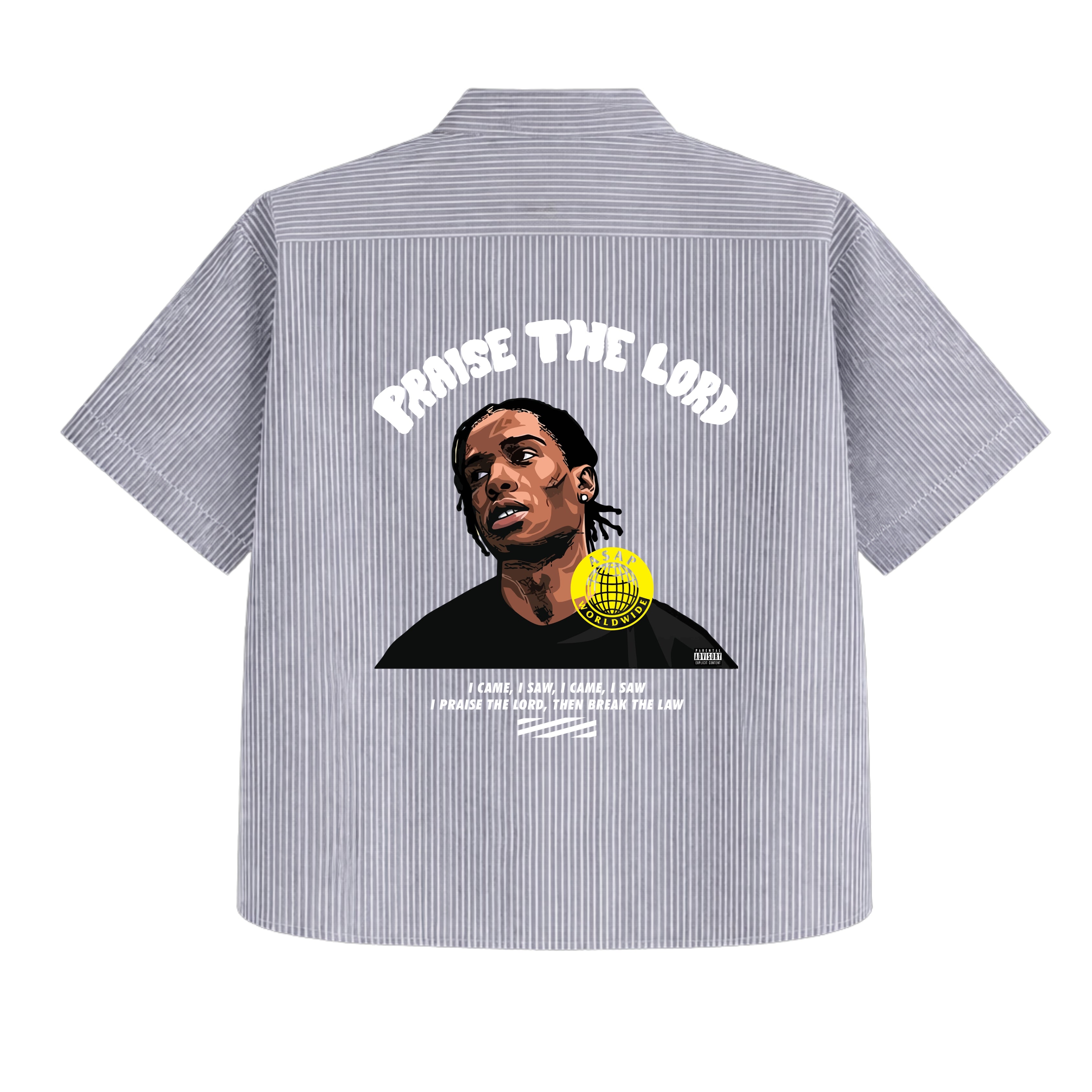 Praise Lord Stripe Oversized Shirt