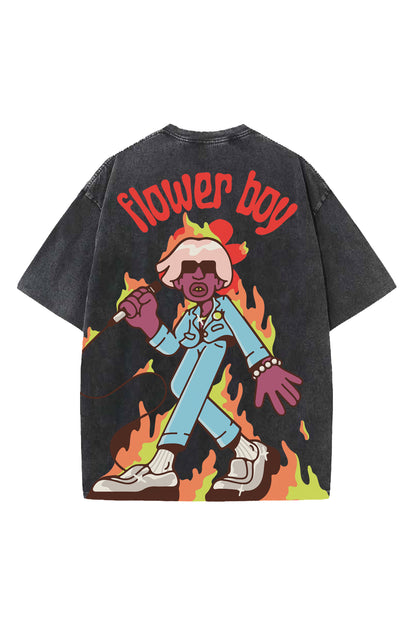 Flower Boy Designed Oversized T-shirt