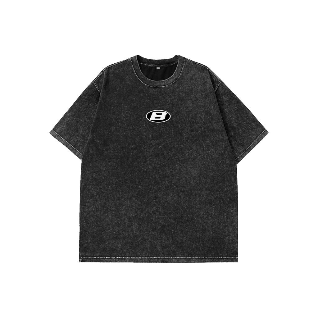 Black Acid Wash Oversized Tee