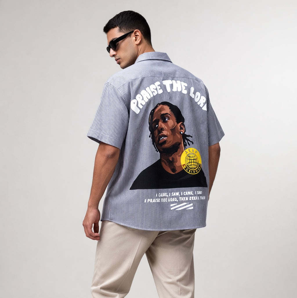 Praise Lord Stripe Oversized Shirt