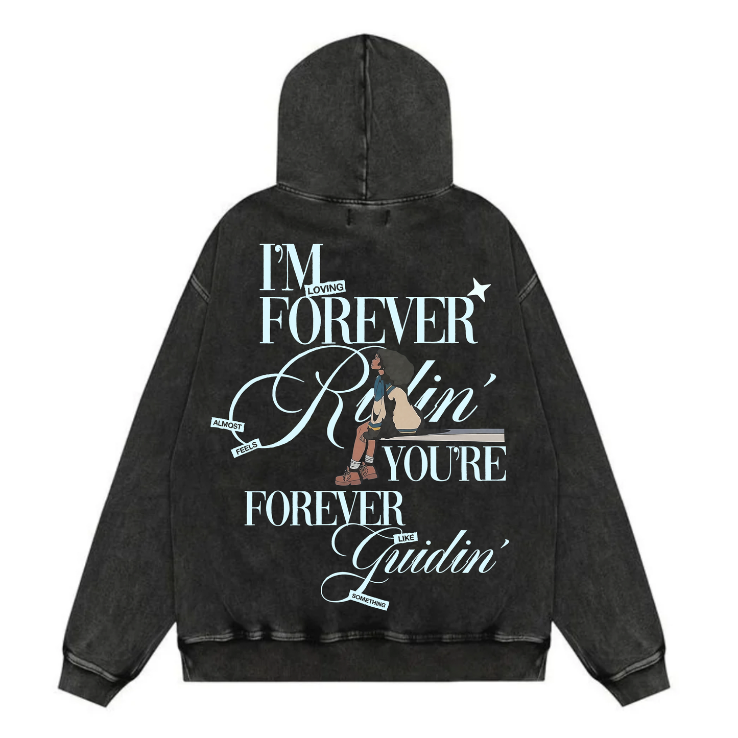 Forever Rulin Acid Wash Oversized Hoodie