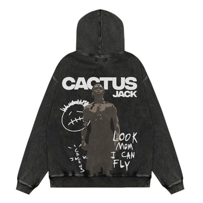 Cactus Jack Acid Wash Oversized Hoodie