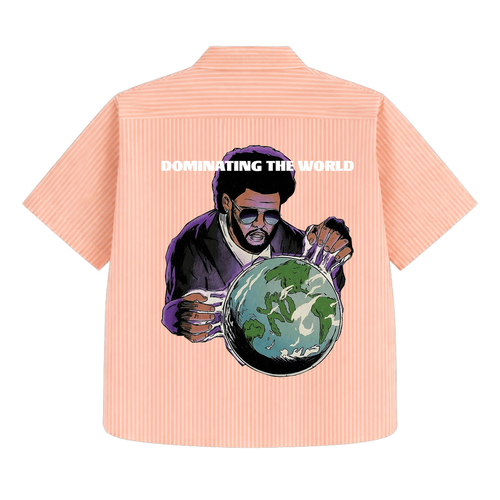 Peach Weekend Stripe Oversized Shirt