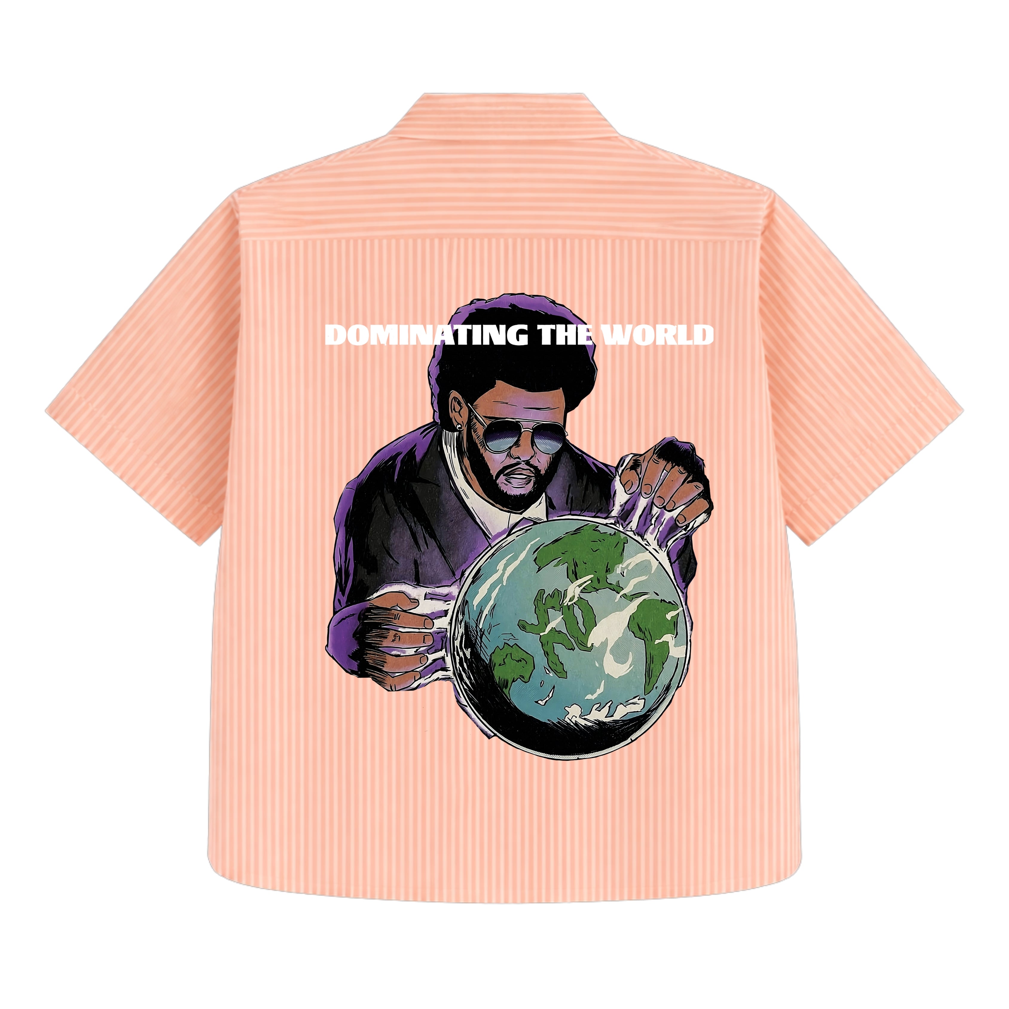 Peach Weekend Stripe Oversized Shirt