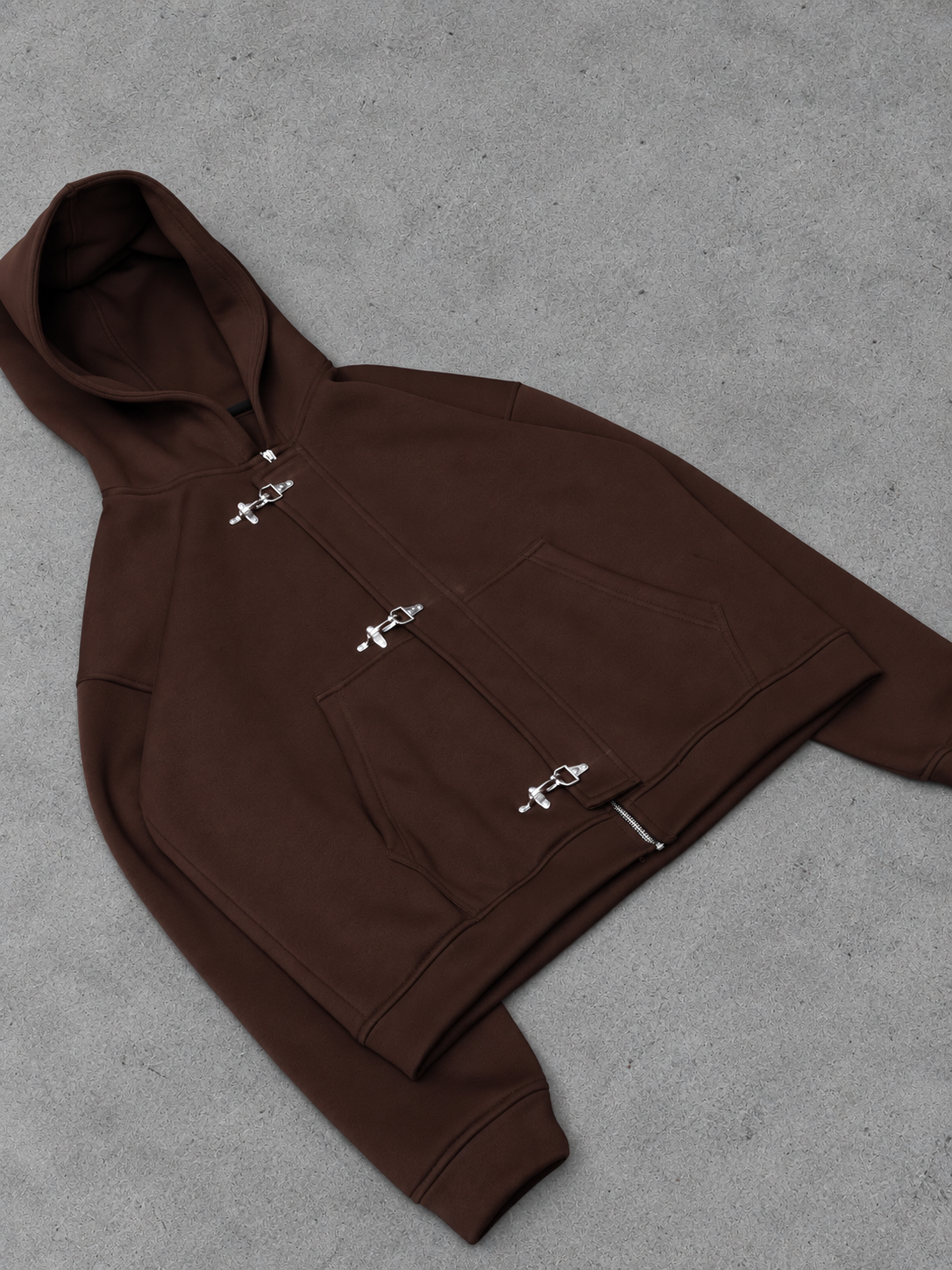 Brown Clasp Hoodie