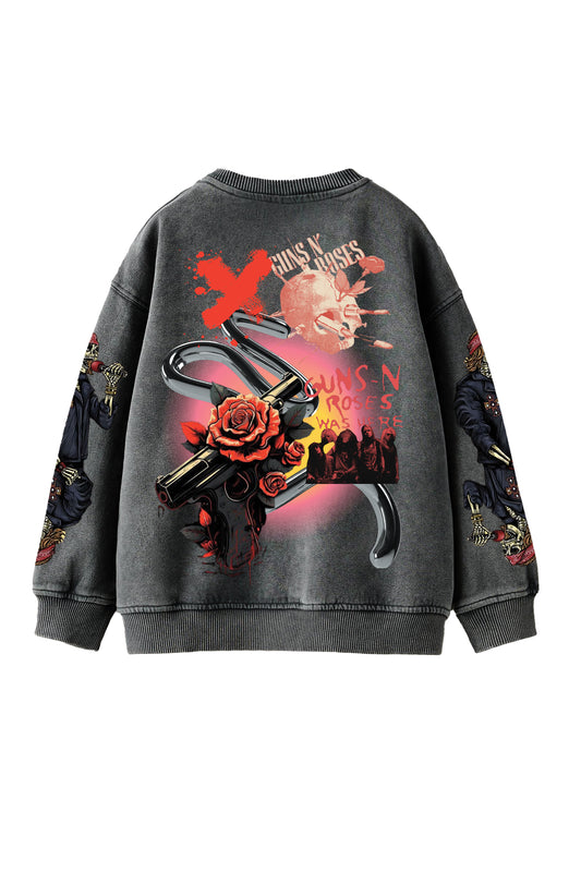 Guns N Roses Designed Oversized Sweatshirt