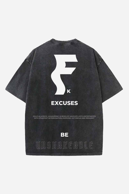 F Excuses Designed Vintage Oversized T-shirt