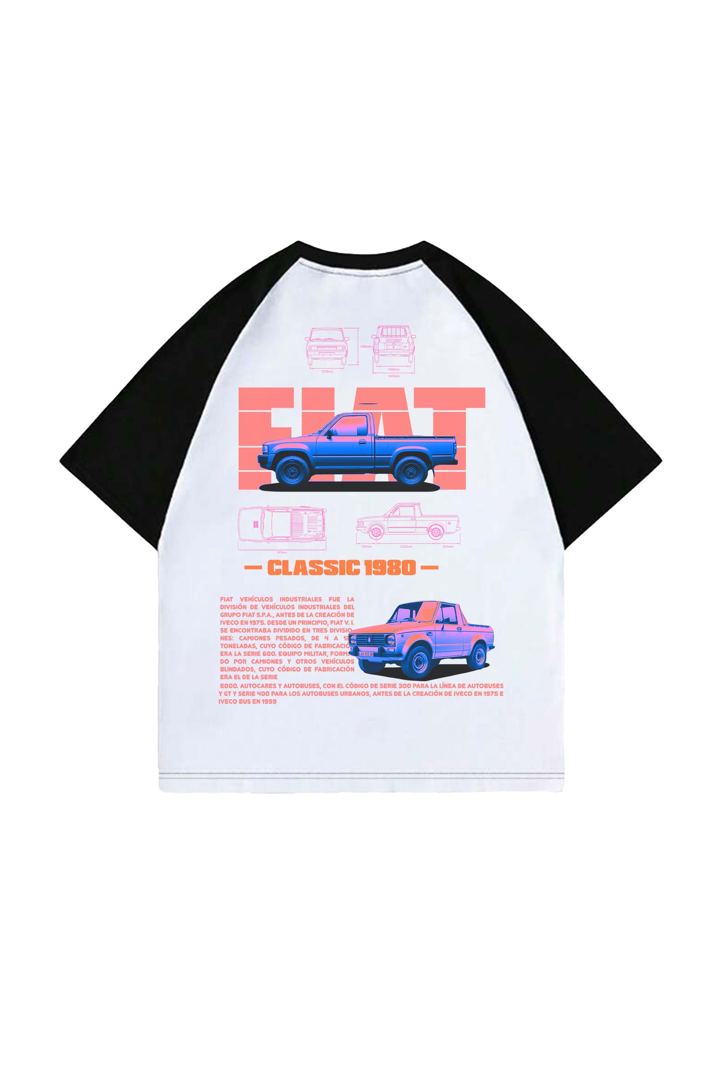 Fiat Classic 1980 Designed Drop Shoulder T-shirt