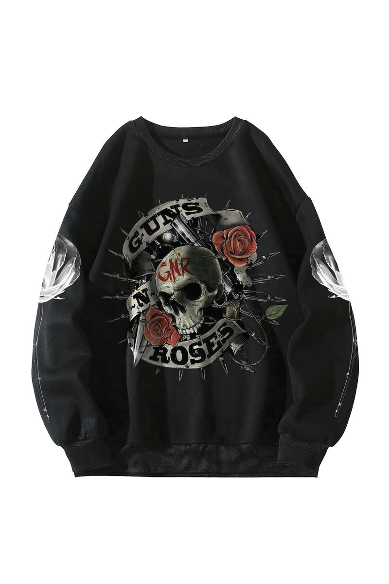 Guns N Roses Designed Oversized Sweatshirt