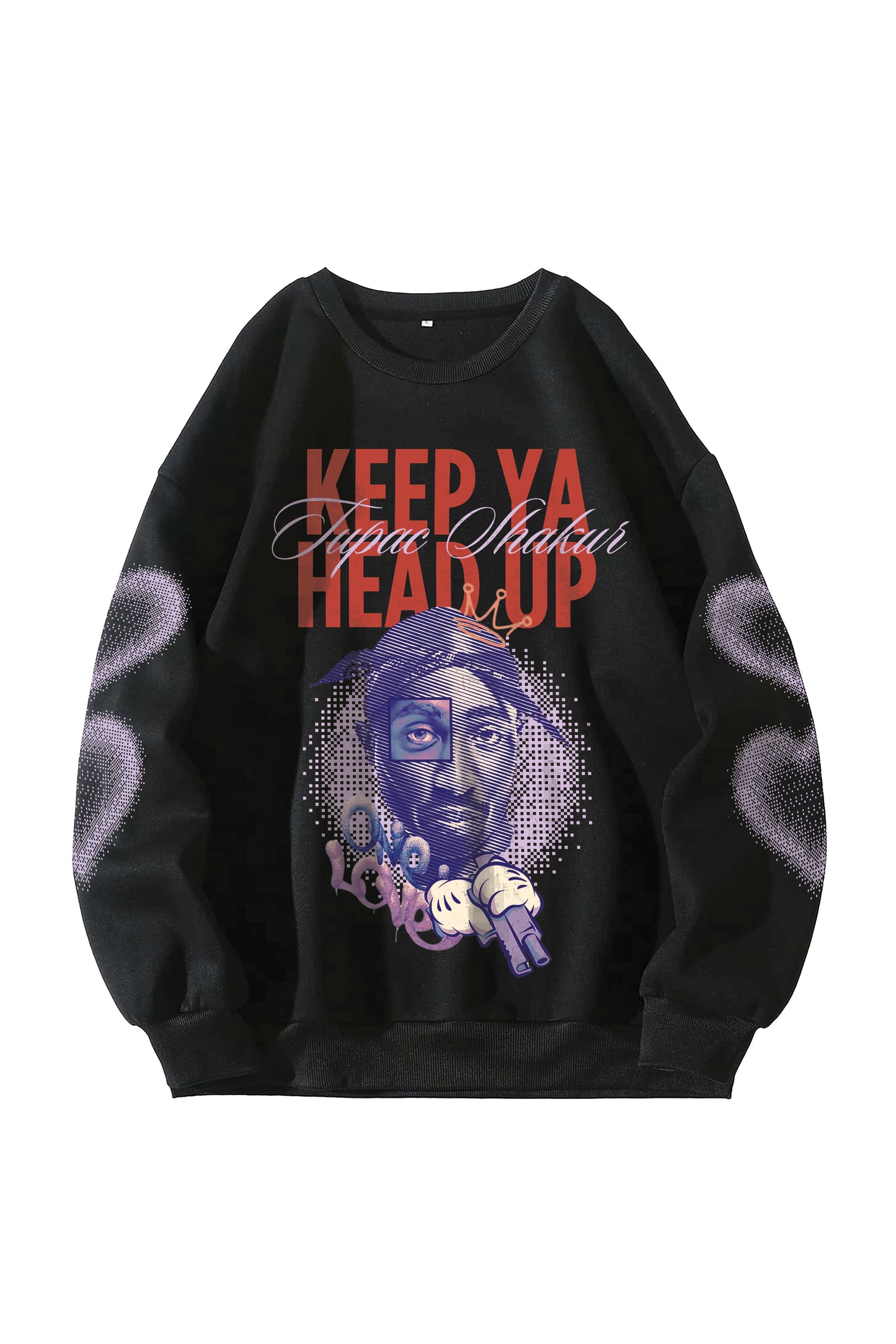 Tupac Shakur Designed Oversized Sweatshirt