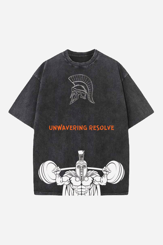 Resolve As A Warrior Designed Vintage Oversized T-shirt