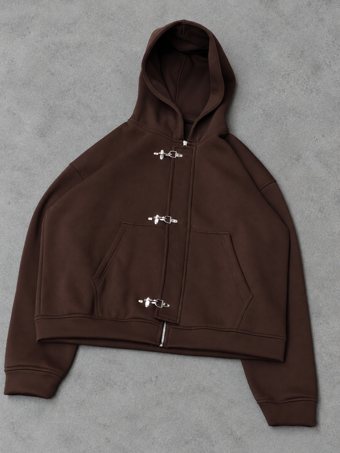 Brown Clasp Hoodie