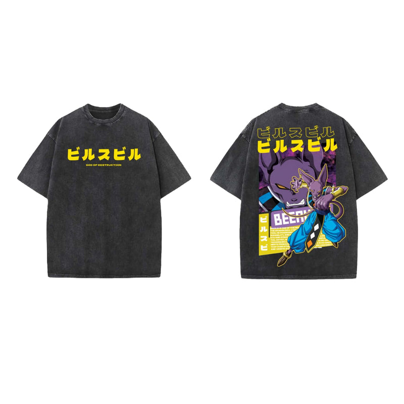 Beerus Designed Vintage Oversized T-shirt