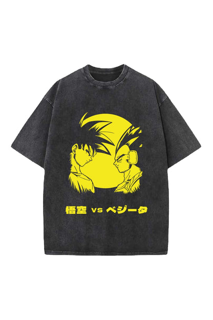 Son Goku Vs Vegeta Designed Vintage Oversized T-shirt