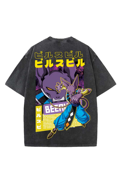 Beerus Designed Vintage Oversized T-shirt