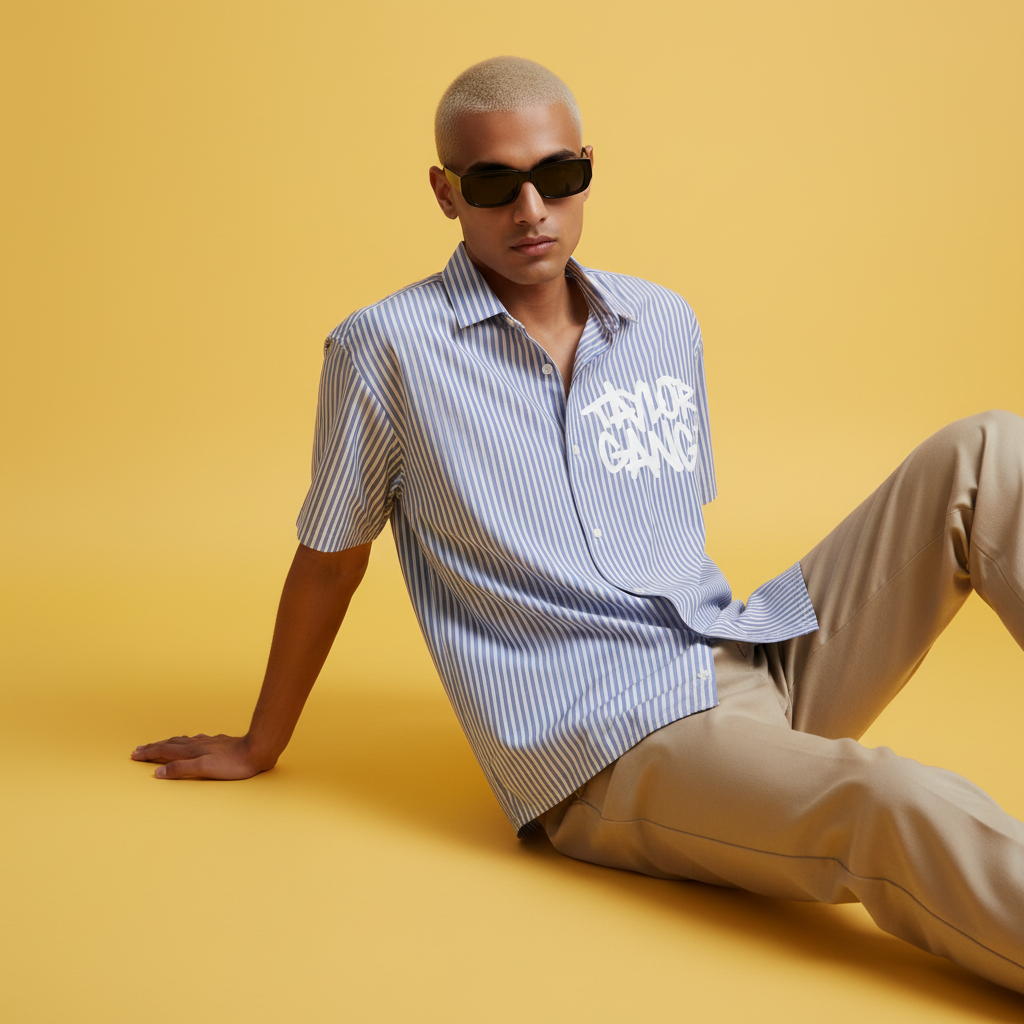 King of Everything Stripe Oversized Shirt