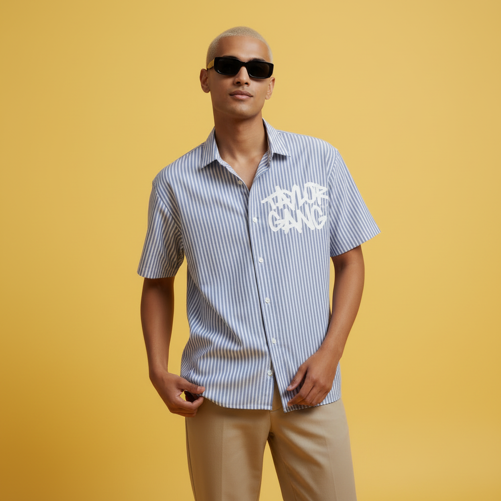 King of Everything Stripe Oversized Shirt