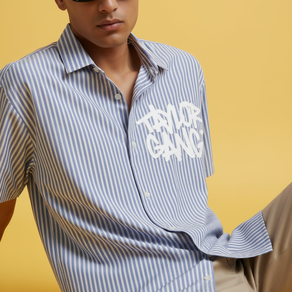 King of Everything Stripe Oversized Shirt