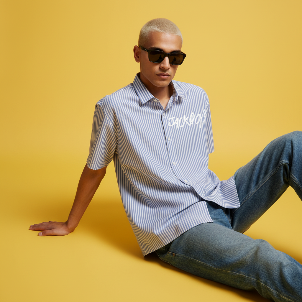 Jackboys Cactus Stripe Oversized Shirt