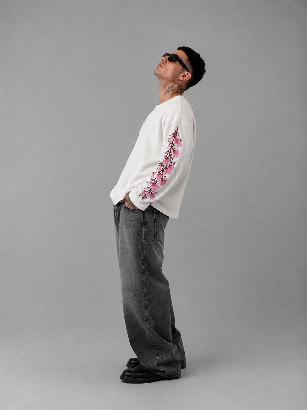 Blossom Thread White Waffle Tee