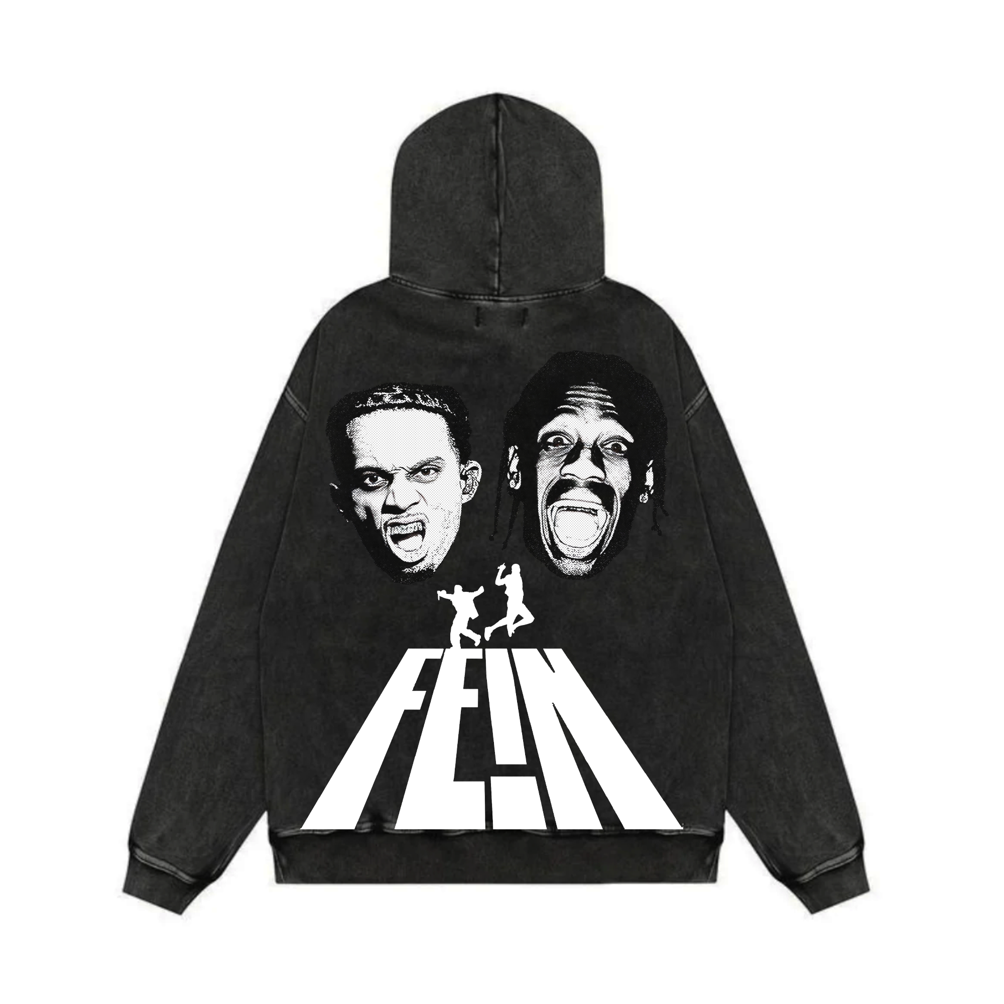 Fein Acid Wash Oversized Hoodie