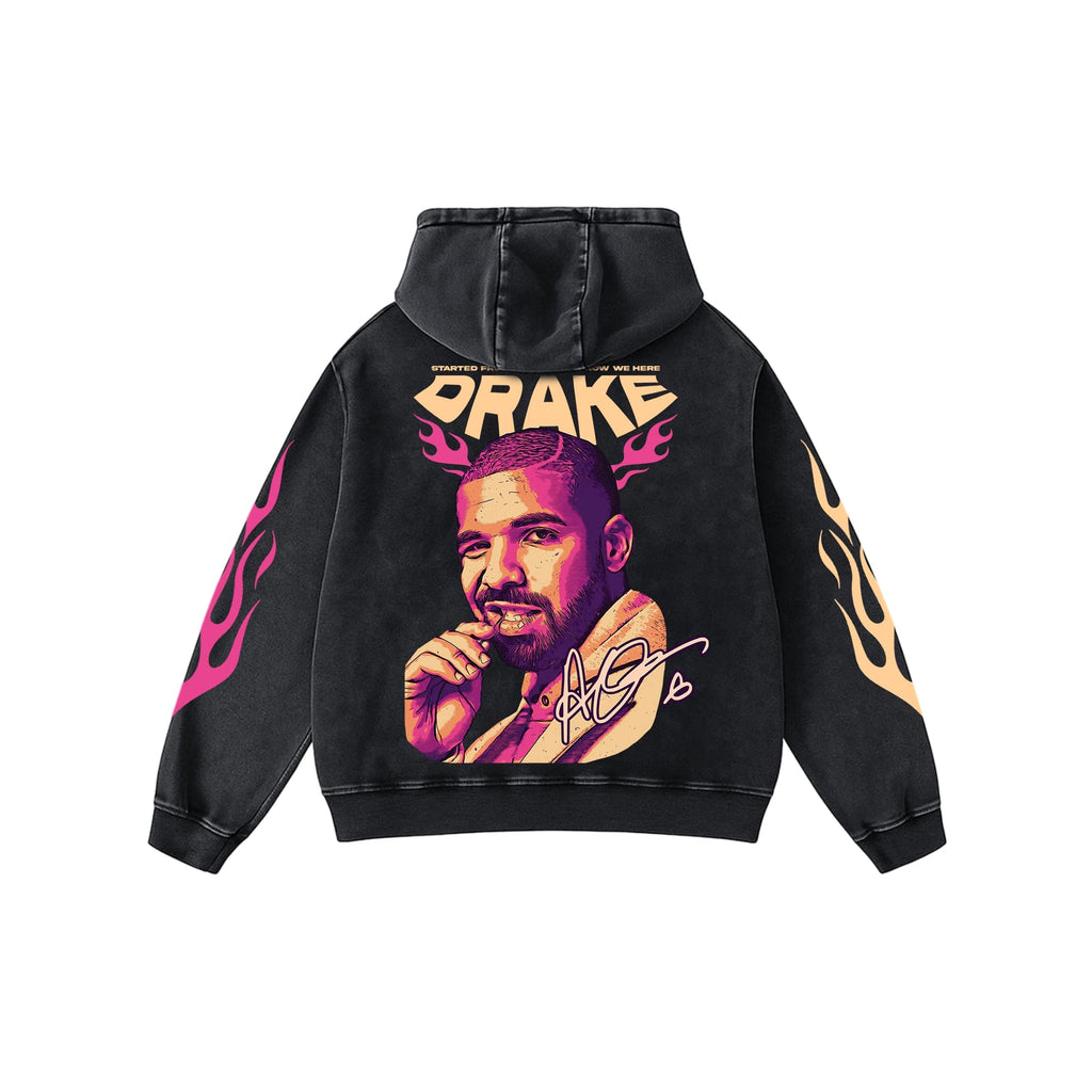 OVOFLAME ACID WASH OVERSIZED HOODIE