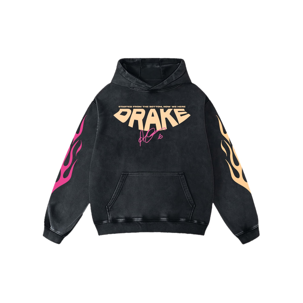 OVOFLAME ACID WASH OVERSIZED HOODIE