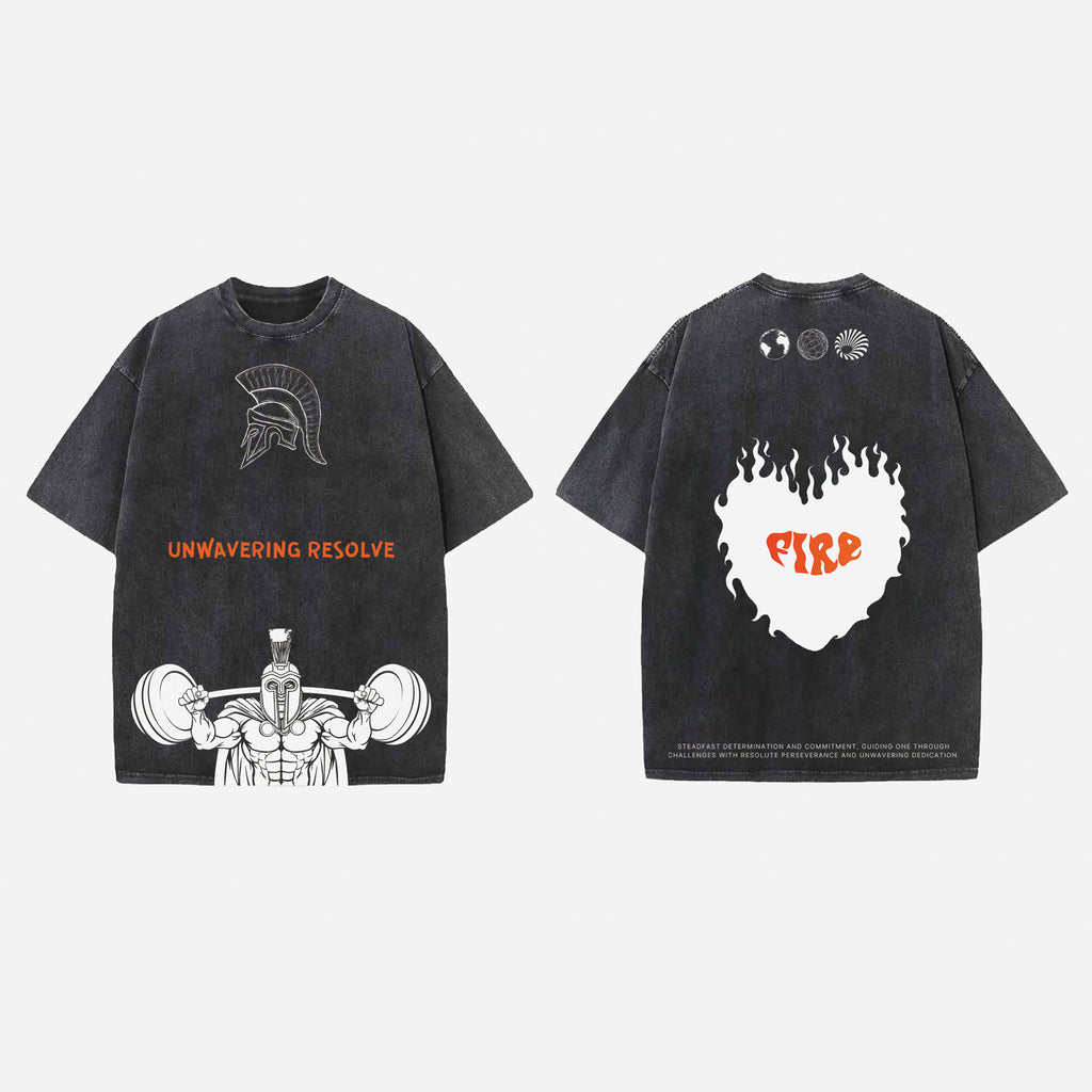 Resolve As A Warrior Designed Vintage Oversized T-shirt