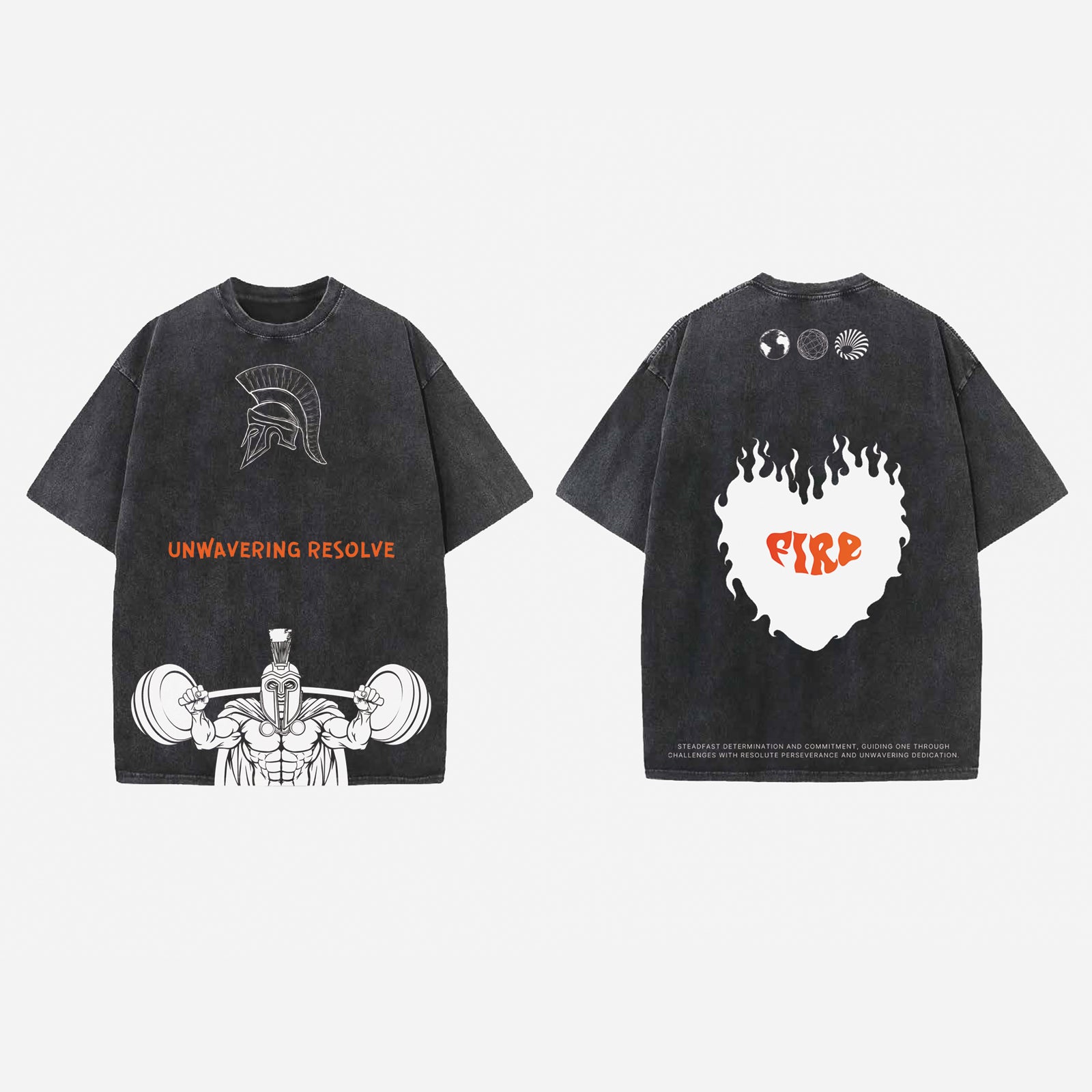 Resolve As A Warrior Designed Vintage Oversized T-shirt