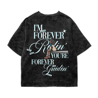 Forever Rulin Acid Wash Oversized Tee