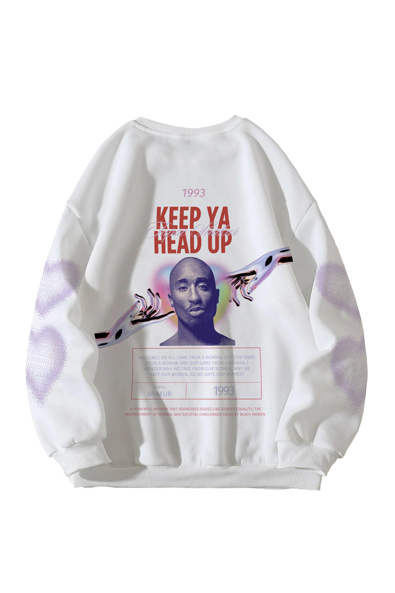 Tupac Shakur Designed Oversized Sweatshirt