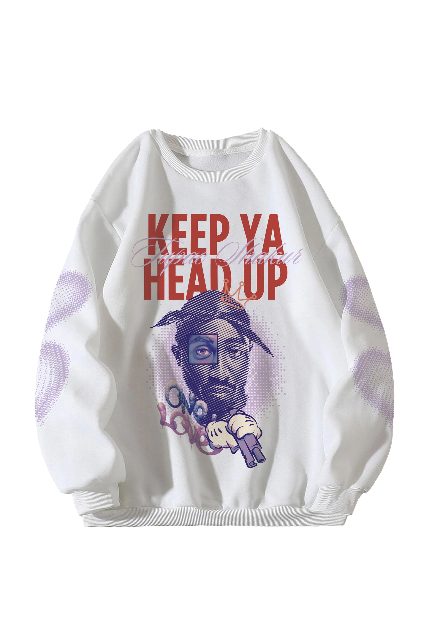 Tupac Shakur Designed Oversized Sweatshirt