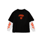 Flame and fame oversized long sleeve tee