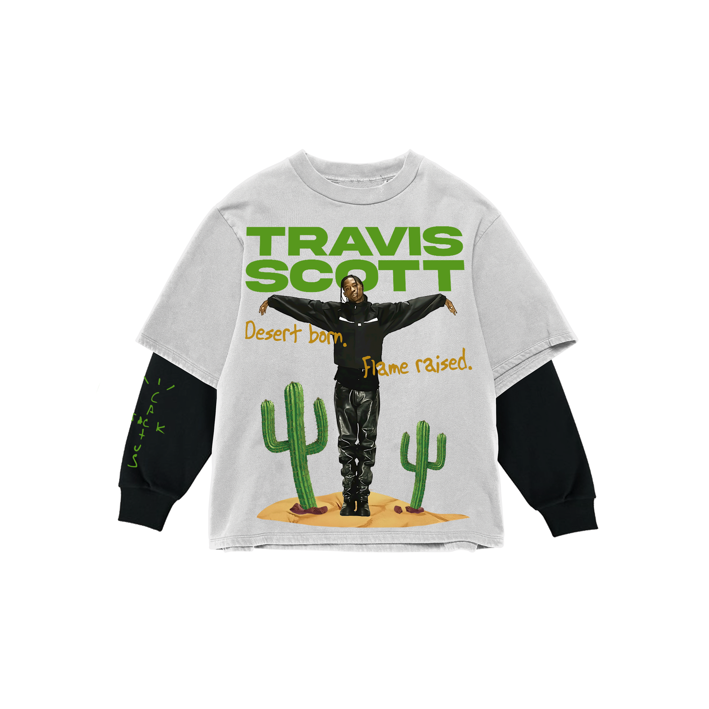 Cactus flame oversized long sleeve tee