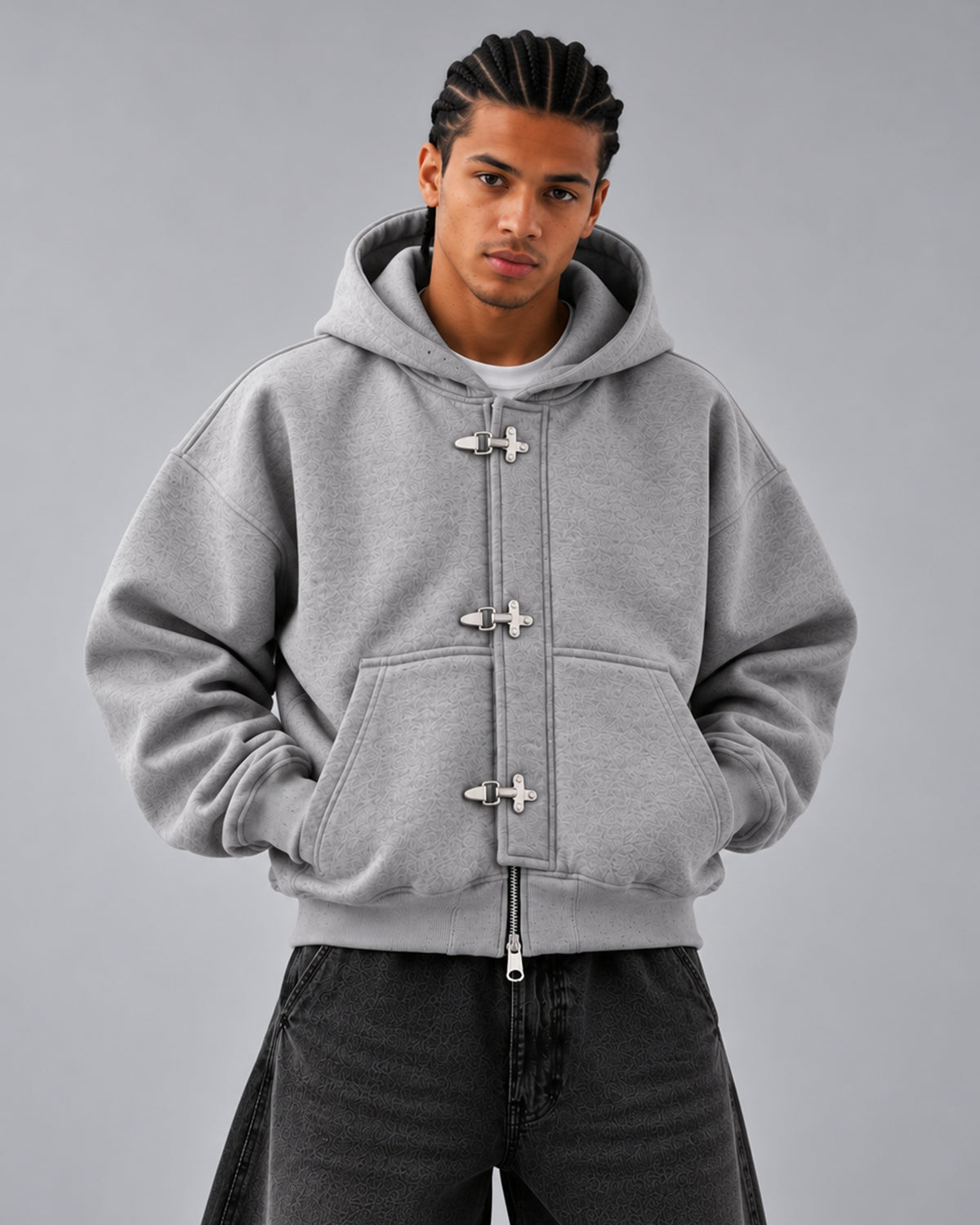 Grey Clasp Wraith Hoodie