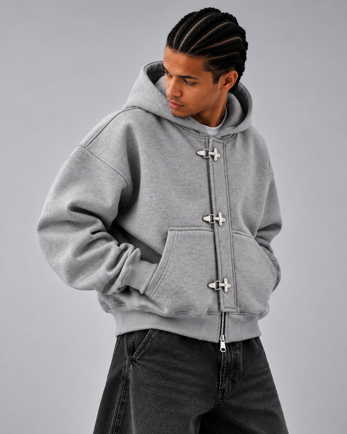 Grey Clasp Wraith Hoodie