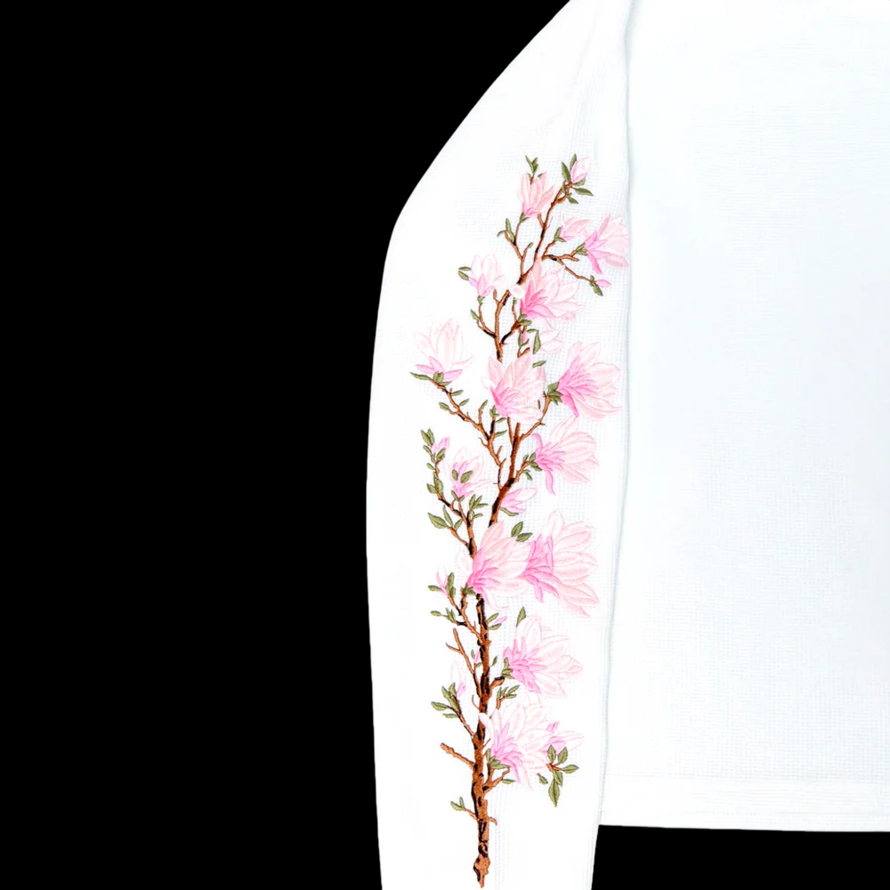 Blossom Thread White Waffle Tee