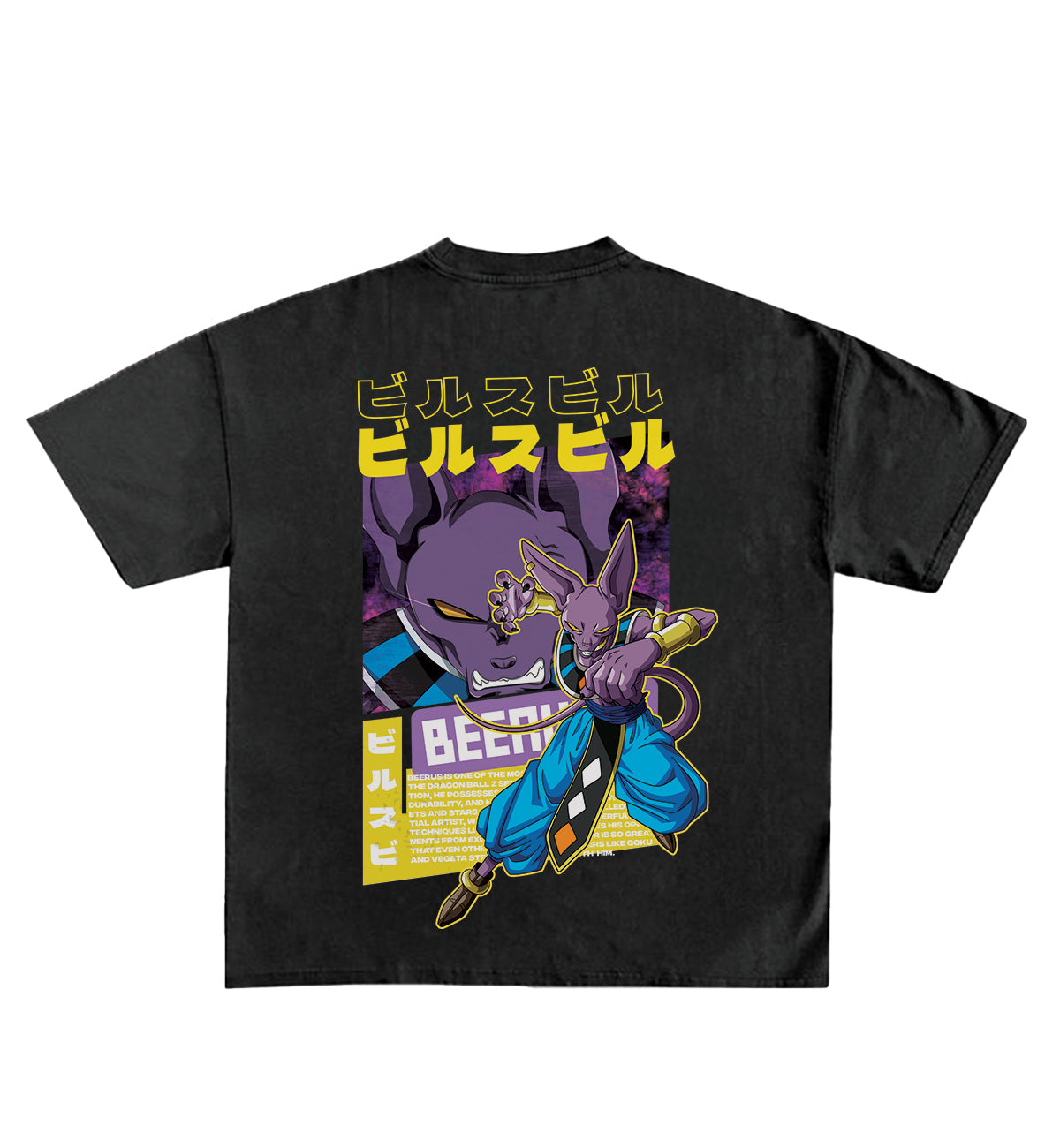 Beerus Designed Oversized T-Shirt