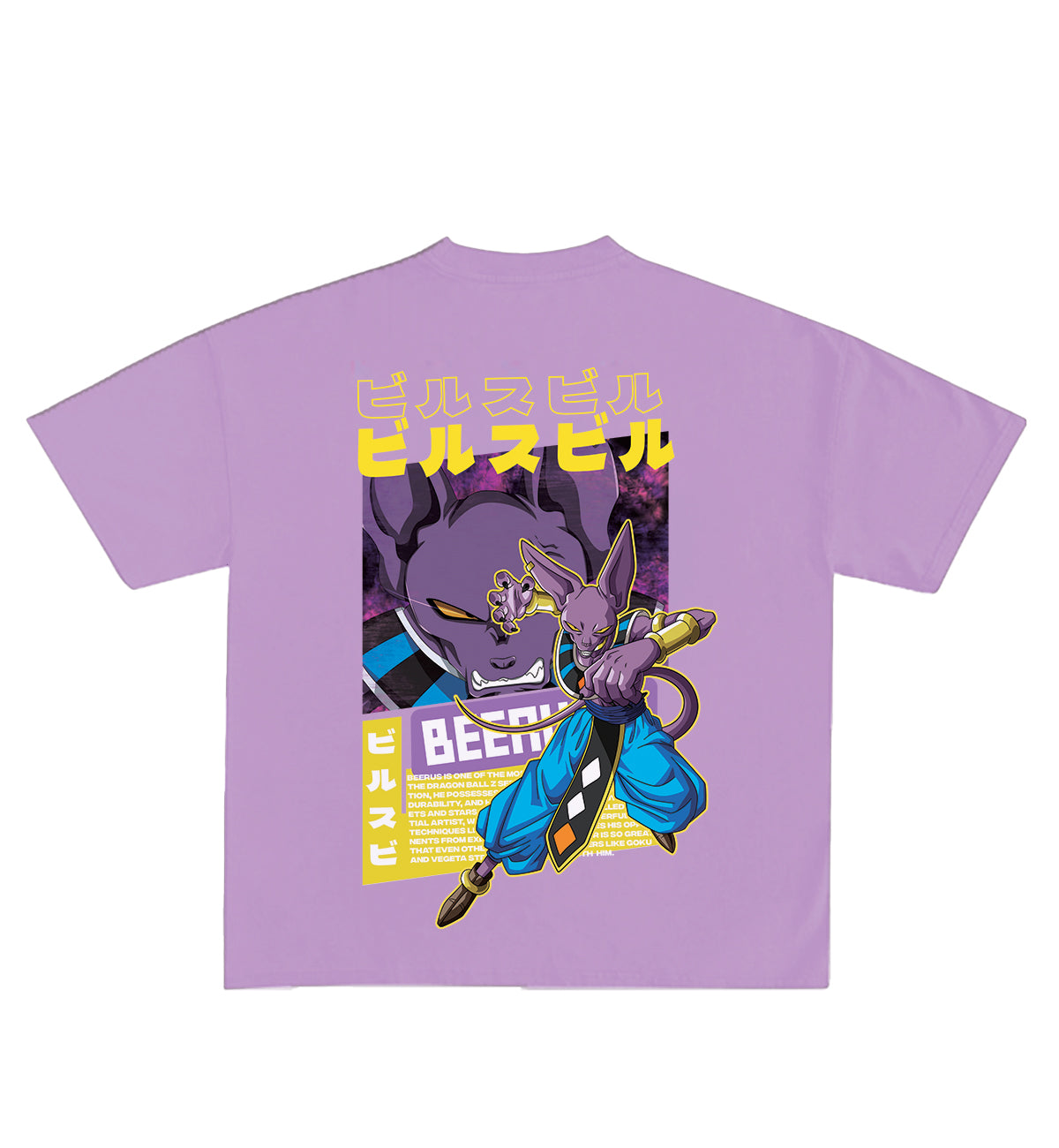 Beerus Designed Oversized T-Shirt