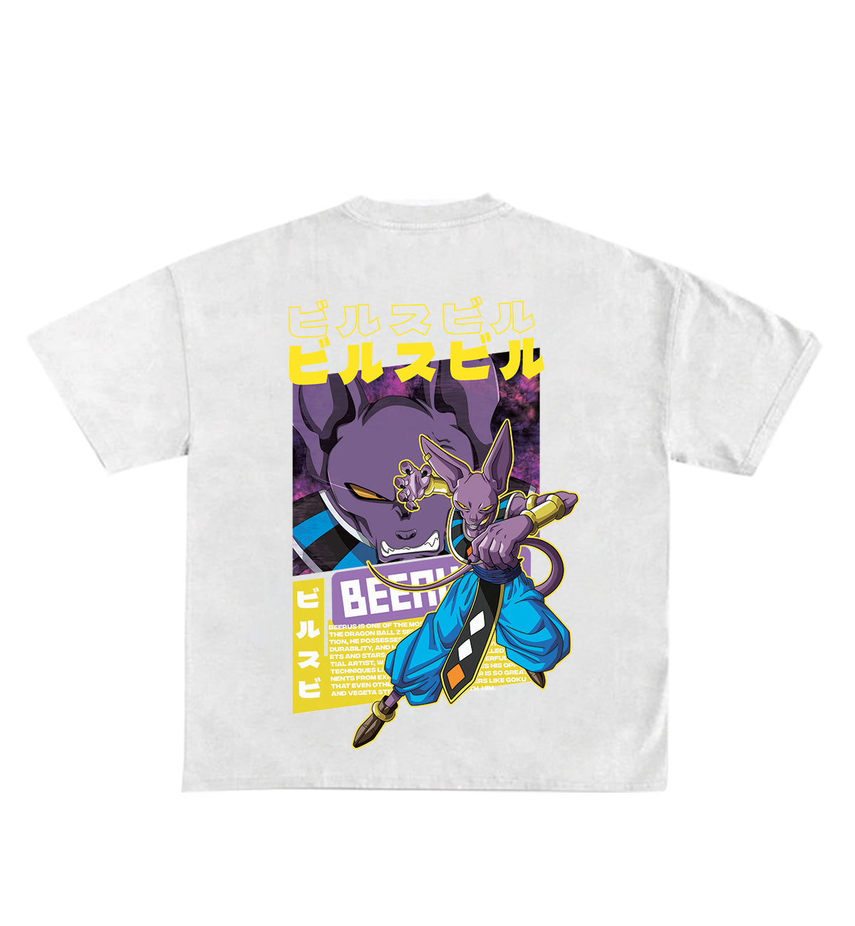 Beerus Designed Oversized T-Shirt