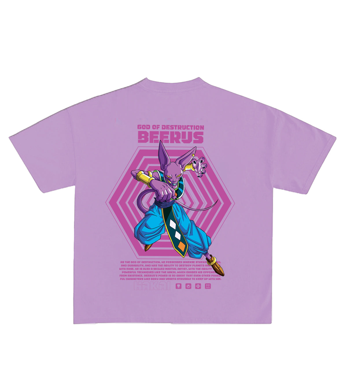 Beerus Designed Oversized T-Shirt