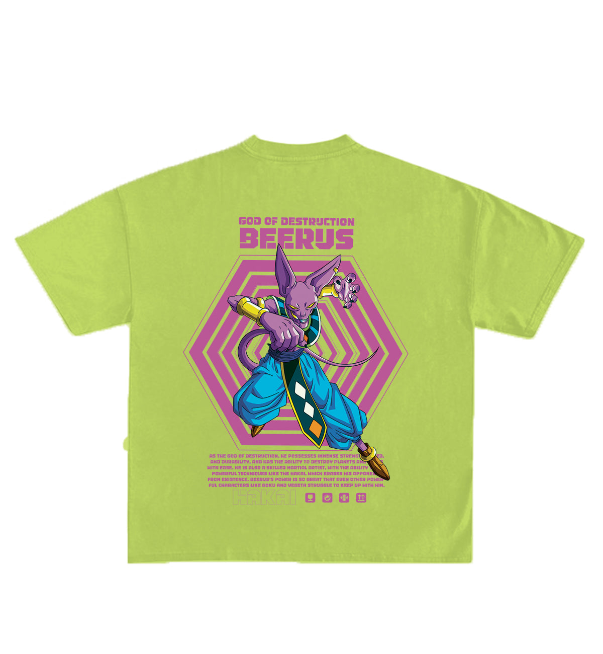 Beerus Designed Oversized T-Shirt