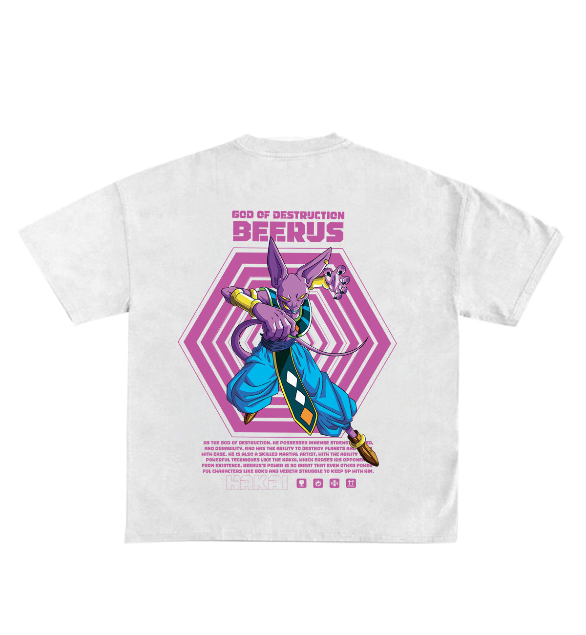 Beerus Designed Oversized T-Shirt